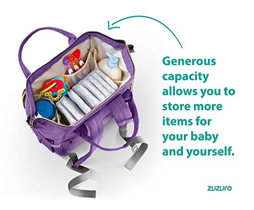image for ZUZURO Diaper Bag Backpack - Waterproof w/Large Capacity & Multiple Po