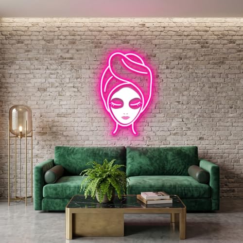 Image of Facial Spa Neon Sign for Wall Decor Pink Letters Neon Lights Beauty Salon Sign for Business Skin Care Salon Beauty Shop Decorations