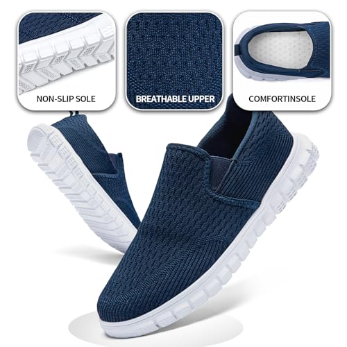 Men's Slip-On Shoes | Casual Breathable Sneakers with Mesh Upper | Non-Slip Walking & Work Loafers for Men3