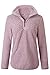 AQOTHES Womens Loose Casual Zipper Sherpa Fleece Pockets Pullover Sweatshirt for Women Pink