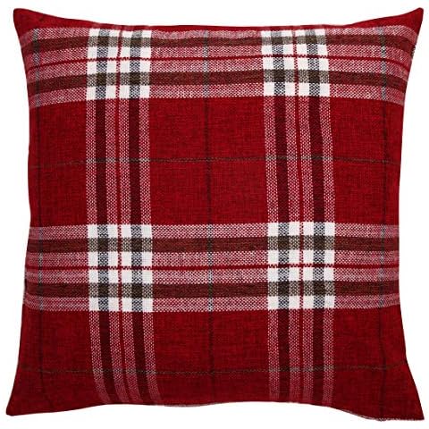 Red Tartan Check Cushion Cover 18/22 Inch Cover