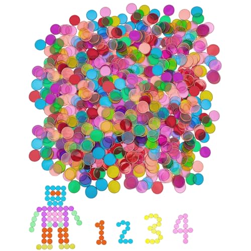 JOZMMZEOOA 600 Plástico Fichas de Bingo,Varitas Magnéticas Juego Bingo 17mm Cartones para Contar Fichas Escolares y de Juego (600 artículos)