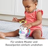 Fisher-Price Lern- und Spielspaß Barista-Becher - Interaktives Babyspielzeug, 20 Melodien, Sätze, Alphabet, Zahlen und Farben Lernen, Englisch, Deutsch oder Französisch, für Babys ab 6 Monaten, HXF49
