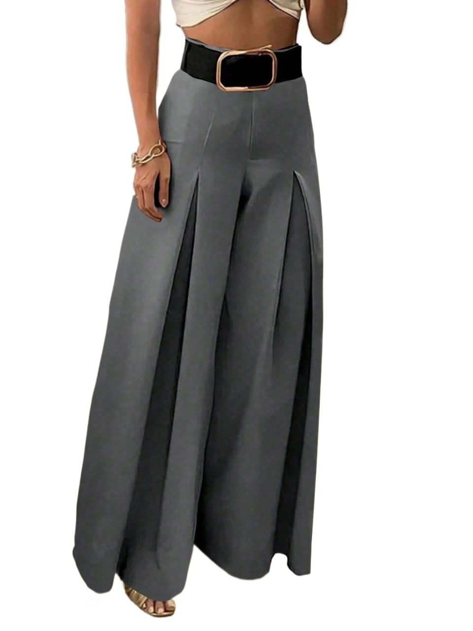 SECOLI Womens 2025 Summer Casual Long Pants Elegant Casual Wide Leg Pants