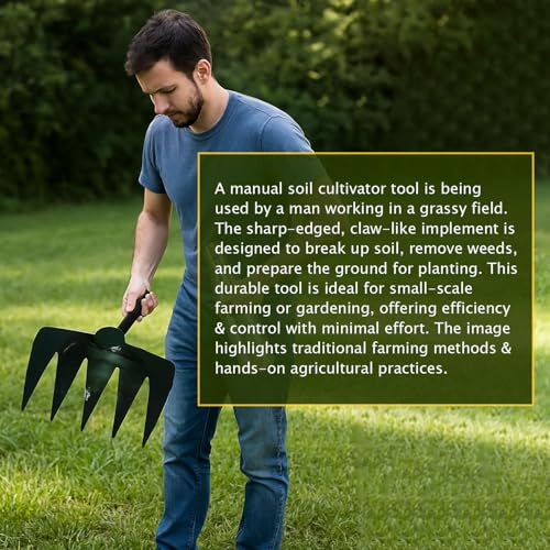 Image of A to Z Hub Weed Remover,Grass Remover,Lawn Remover,Teeth Hand Cultivator Rake Without Handle Garden Teeth Rake, Khapali, Panjeti,RAKE,Spade,Tiller, Spade for Home,Garden Tool,Agriculture Tool