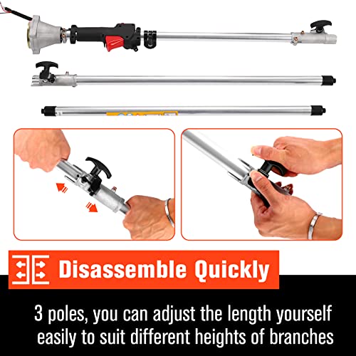 Pole Saws Gas Powered - 58Cc 2 Cycle 16 Foot Extendable Pole Saws For Tree Trimming Branch Cutting, Upgraded Gas Pole Saws 2023（Us Stocks) #TOP3