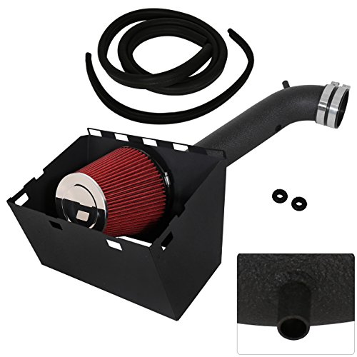 AJP Distributors Cold Air Intake CAI Induction System Black Aluminum Pipe + Heat Shield Compatible Replacement For Ram 1500 2500 3500 4.7L 5.7L 2002 2003 2004 2005 2006 2007 2008 02 03 04 05 06 07 08