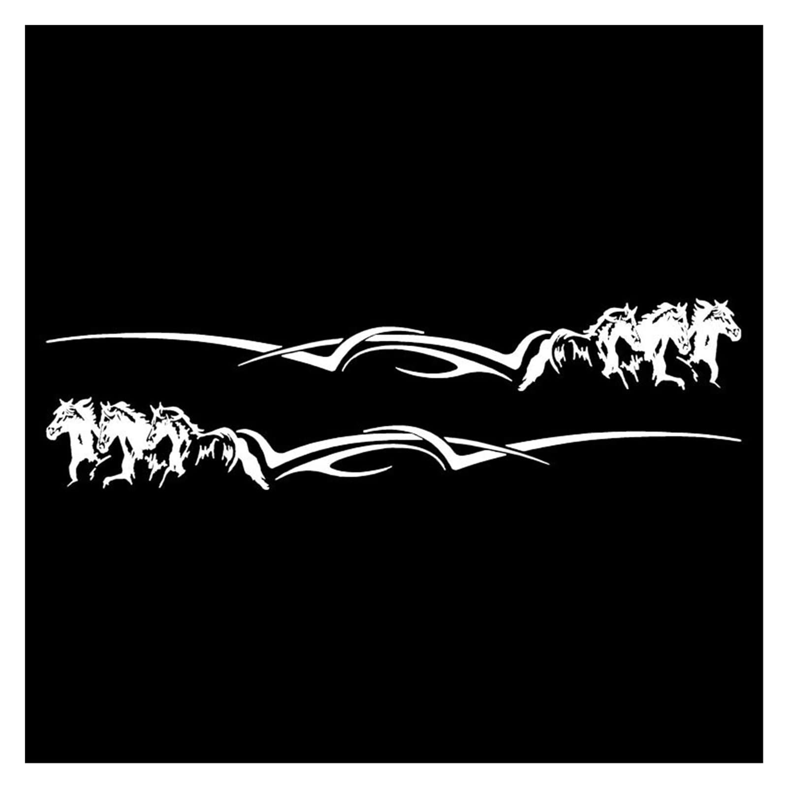 Emblema grafico distintivo adatto for auto camion da corsa SUV pick-up RV 1 paio cavallo al galoppo cofano adesivo riflettente for auto porta auto decorazione laterale decalcomania in vinile(Black)
