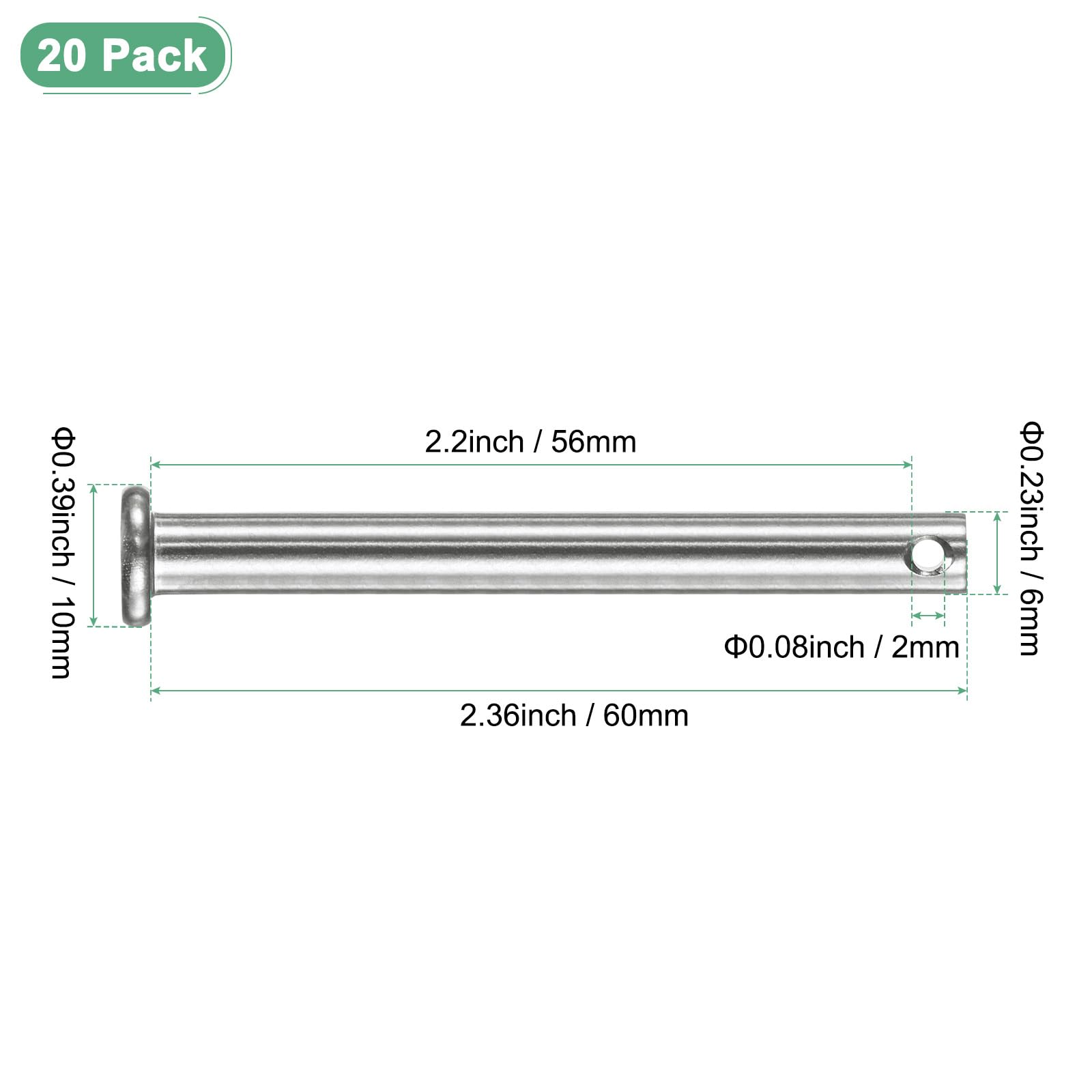 M METERXITY 20-Pack Single Hole Clevis Pins - Image 3
