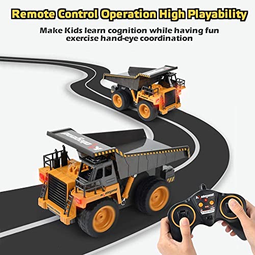 Image of kolegend Remote Control Dump Truck RC Truck Construction Vehicle Truck Toys with Rechargeable Battery for Toddlers Kids Boys and Girls