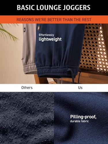 Image of DAMENSCH Men Mid Rise Regular Fit Cotton Blend Solid Moisture Wicking Antimicrobial Zipper Pocket Super Comfortable Baby Terry Lounge Joggers