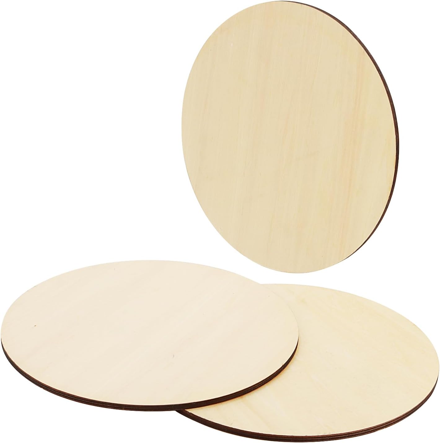 SHEUTSAN 8 PCS 10 Inch Round Basswood Circles, 1/4 Inch Thick Unfinished Wood Blank Rounds, 6mm Wooden Discs Cutouts for Painting Door Designs Furniture Decoration (Pack of 2)