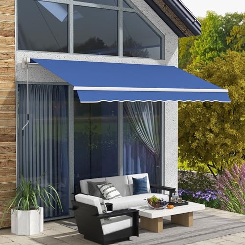 image for Outsunny 12' x 10' Retractable Awning Patio Awnings Sun Shade Shelter 