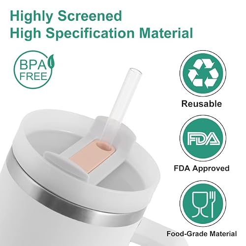 Mlksi Straw Cover Set For Stanley Cup Accessories, Inculding Replacement Straw - Straw Topper - Tumbler Lid - Silicone Boot And Brush For Stanley 40 Oz Tumbler With Handle Stanley Tumbler Accessories #TOP2