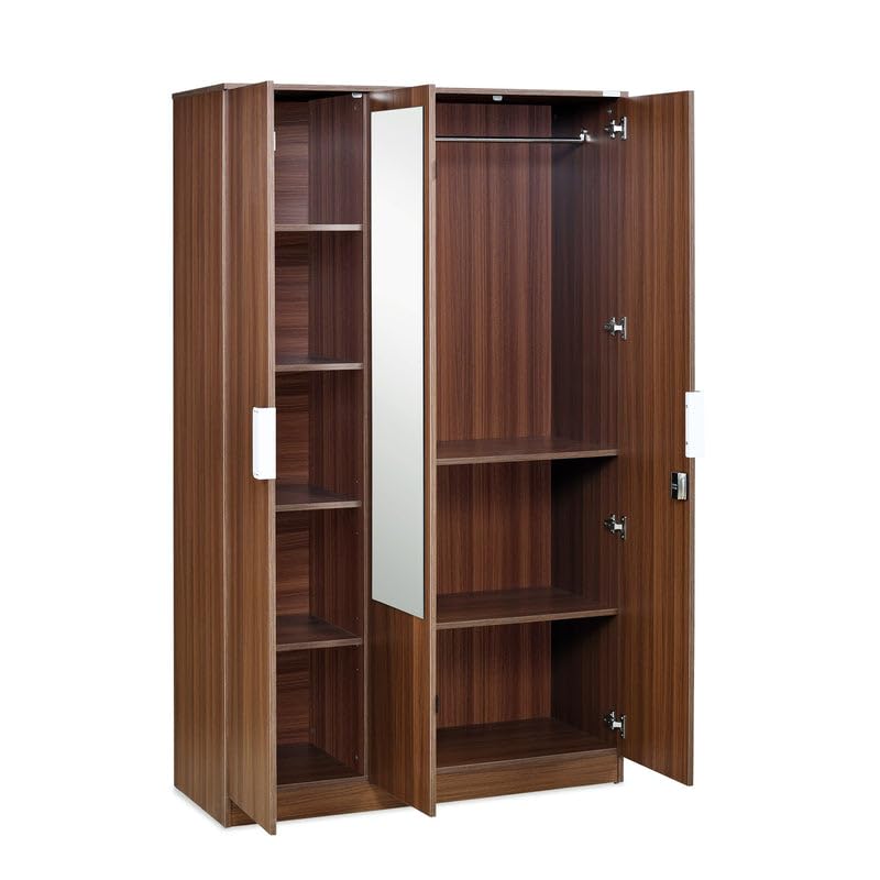 Nilkamal Store Nilkamal Joyce 3 Door Wooden Wardrobe with Mirror, - Image 5