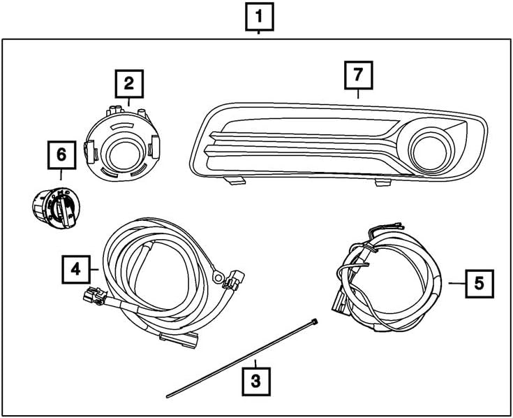 Mopar 82212324 Fog Lights Fog Lights, Complete kit, same as production