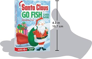 Santa Claus Go Fish A Family Christmas Game for Kids Ages 4 & Up | Go Fish, Old Maid, and Slap Jack in One Deck (Holiday Stocking Stuffers, Gift for Boy or Girl, Fun Family Board Game Night)