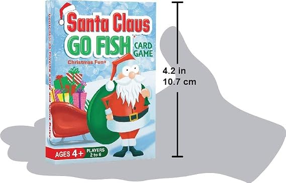 Santa Claus Go Fish A Family Christmas Game for Kids Ages 4 & Up | Go Fish, Old Maid, and Slap Jack in One Deck (Holiday Stocking Stuffers, Gift for Boy or Girl, Fun Family Board Game Night)