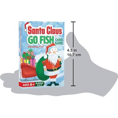 Santa Claus Go Fish A Family Christmas Game for Kids Ages 4 & Up | Go Fish, Old Maid, and Slap Jack in One Deck (Holiday Stocking Stuffers, Gift for Boy or Girl, Fun Family Board Game Night)