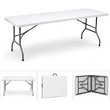 6ft Rectangle Heavy Duty Folding Table - 180cm-1.8m-/White/Outdoor Folding Table for Picnic, Party Catering