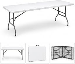 6ft Rectangle Heavy Duty Folding Table - 180cm-1.8m-/White/Outdoor Folding Table for Picnic, Party Catering