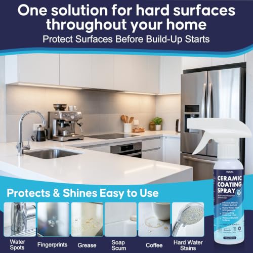 Hgdsyka Ceramic Coating Spray Kit for Home Surfaces, Shine Seal Protect for Kitchen Bath, Resists Fingerprint Water-Spot for Stainless Steel Glass Countertops & Tile, Long-Lasting Surface Protection - Image 5