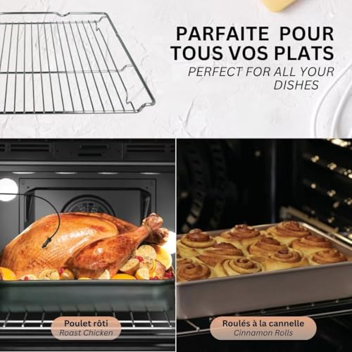 Ofengitter für Bosch-Herd, 455 x 375 mm, Universal-Backofen, kompatibel mit Bosch, Siemens, Neff, Blaupunkt, Viva, 00577170 HEZ634000 Z11CR10X0 Ofenrost, robust