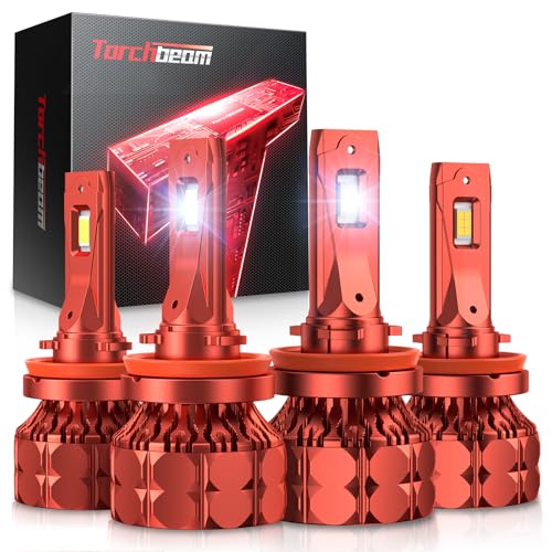 Image of Torchbeam 90 05 /H 11 LED Car Light Bulbs 120000LM, 6500K White, High Lumen Output, Precision Beam, Pack of 4