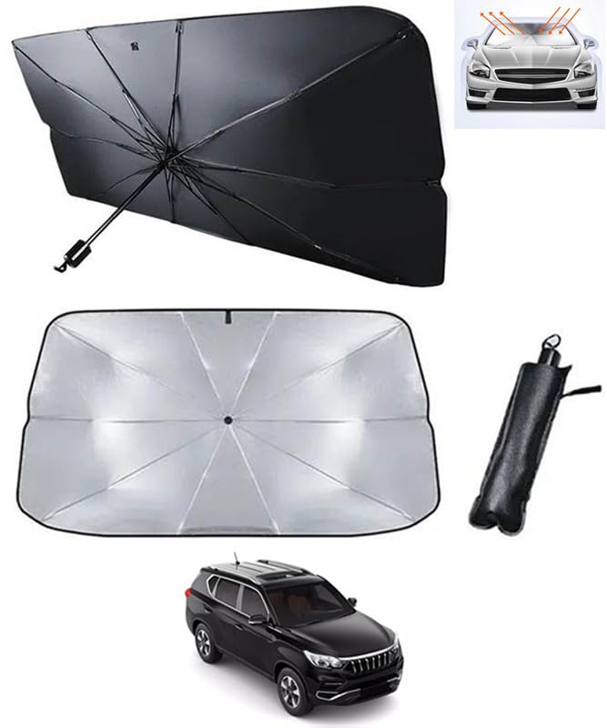 RKPSP Umbrella Sun Shade Foldable UV Resistant Titanium Silver Cloth for Car-14