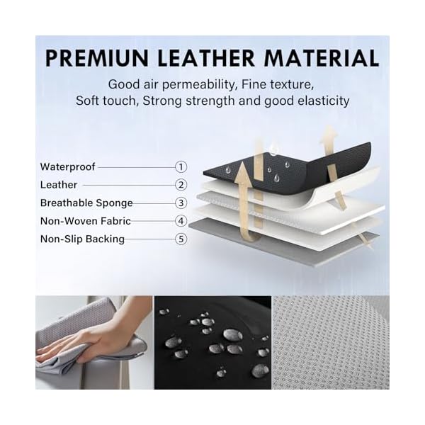 Coverado Seat Covers, Car Seat Covers Front Seats, Car Seat Cover, Car Seat Protector Waterproof, Car Seat Cushion Nappa Leather, Red Seat Covers Carseat Cover Universal Fit for Most Cars - Image 7