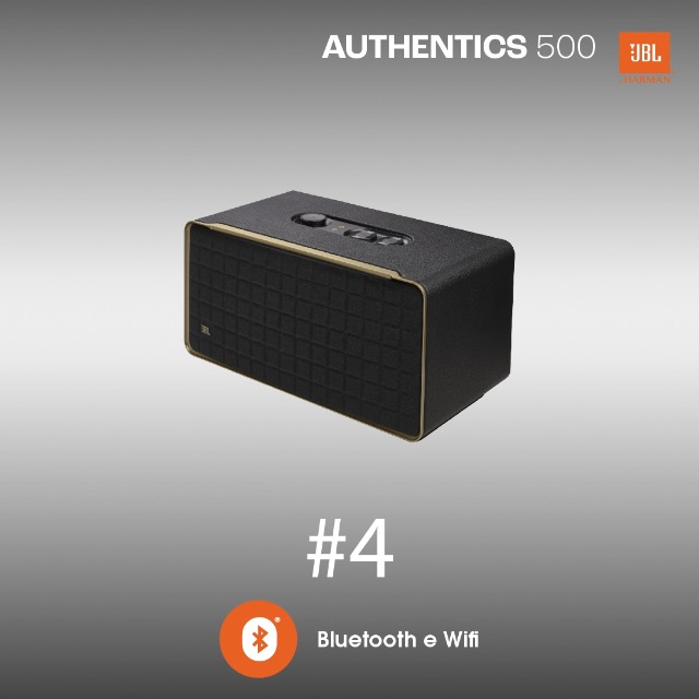 JBL, Caixa de Som, Authentics 500, Assistente de Voz, Wi-Fi e