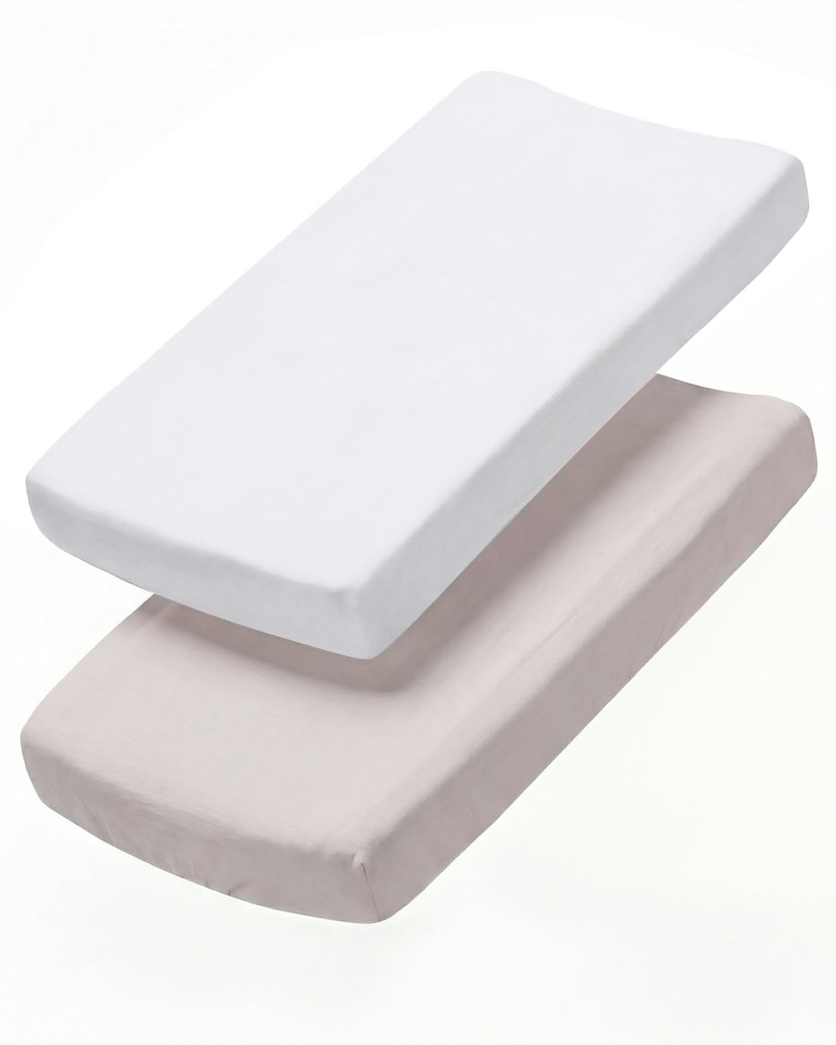 Changing Pad Cover - Pack of 2 Diaper Change Sheets - 32x16in, White/Grey