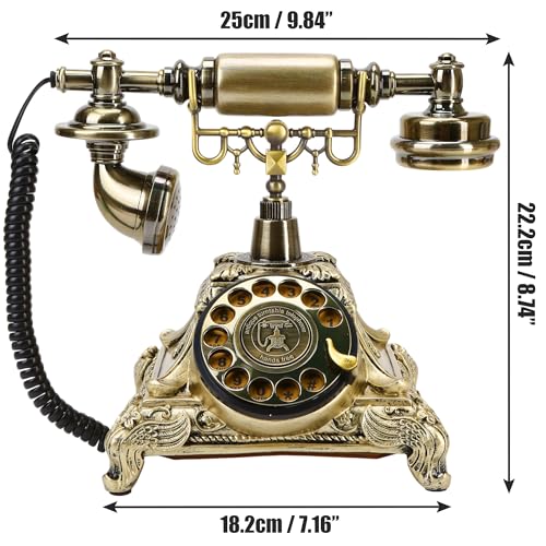 Teléfono Retro de Disco Estilo Antiguo Bronce miniatura 2