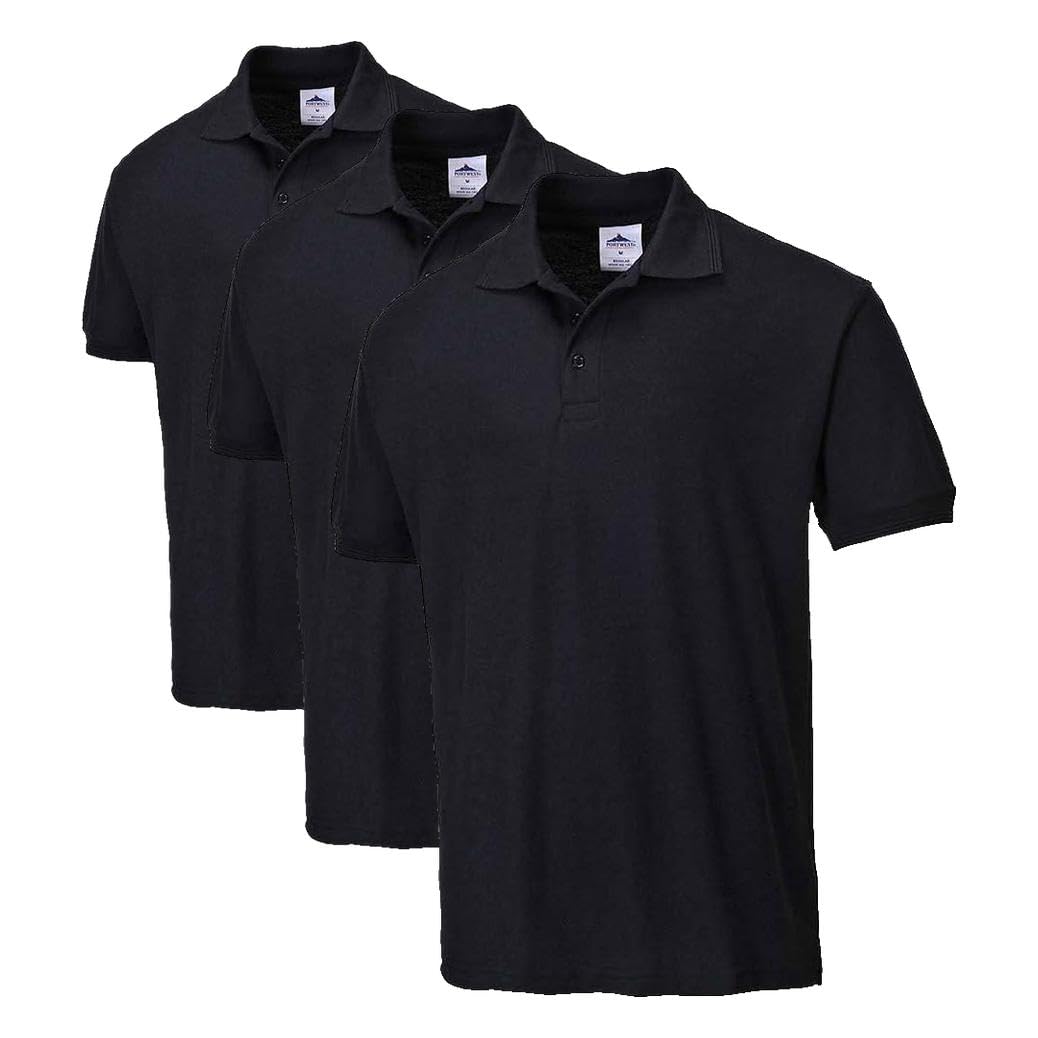 Portwest Naples Polo Shirt SS L Blk POW03488