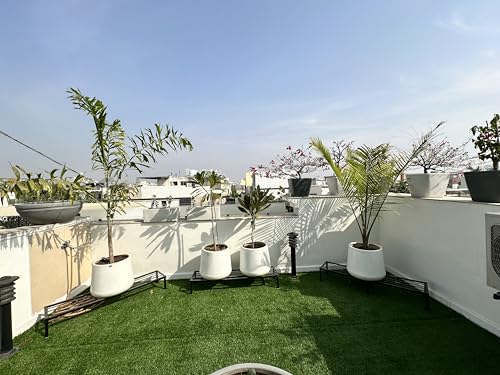 Image of Decora Flora Pot (Stone White)(Small)(with Drainage Hole)(FL 12) || Pots for Plants Polymer || Lightweight || Indoor-Outdoor || Non-Breakable || Non-Fading || Plant Directly ||