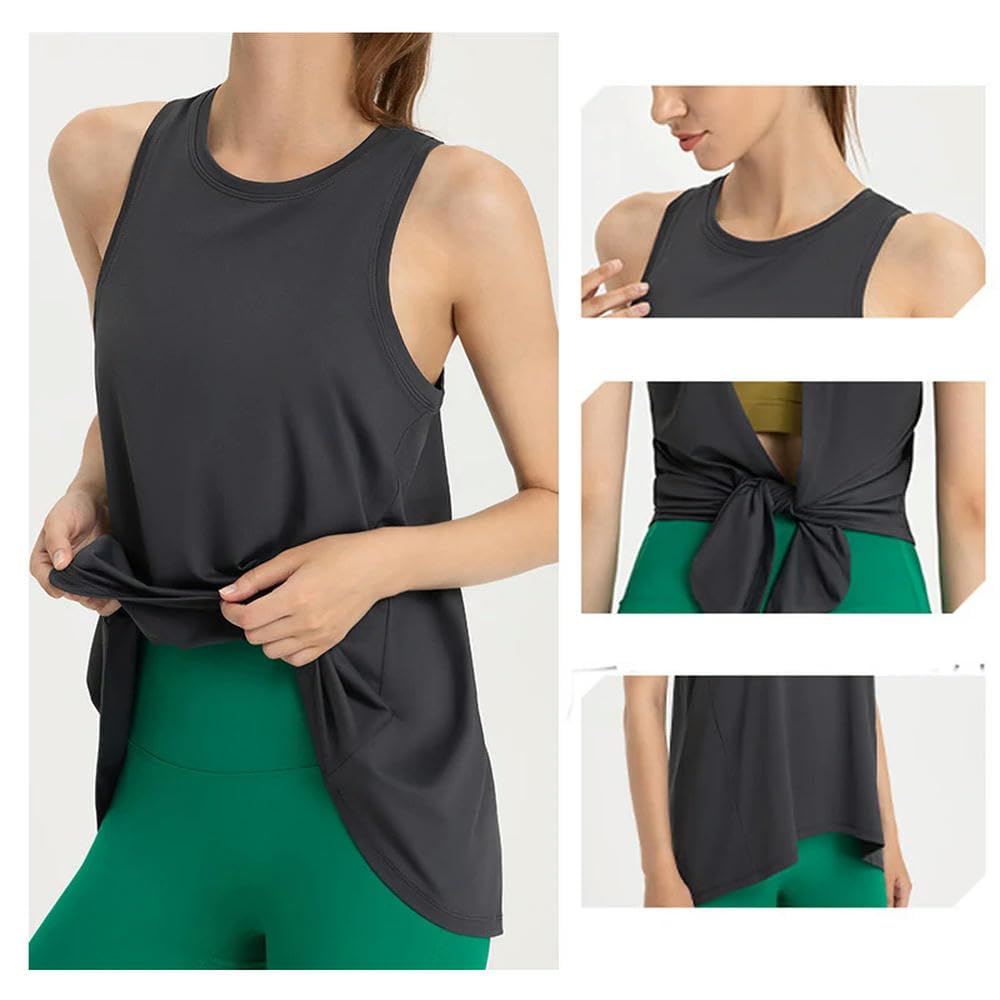 ZBDP Sportswear Femminile Canotta Alta Elastica Donna Palestra Allenamento Abbigliamento Morbido e Liscio Aperto Indietro Casual Jogger Vest