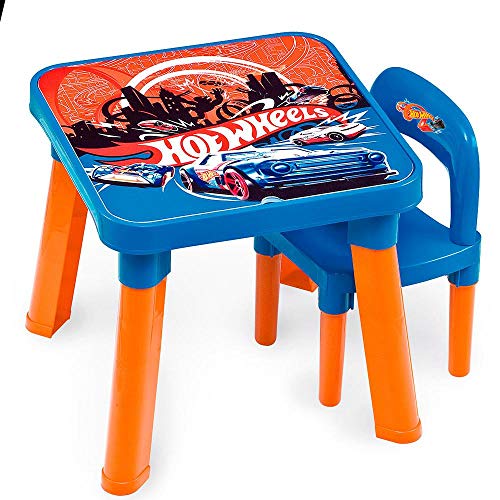 Mesa com Cadeira Hot Wheels Azul