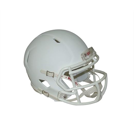 Matte White with White Mask Blank Riddell Revolution Speed Mini Football Helmet (Decorative Mini Helmet - NOT Wearable - Does NOT FIT Any Human Head)