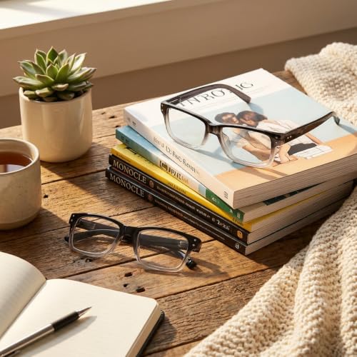 Image of Eyekepper Blue Light Reading Glasses Men Women 4.0, Black-clear 2 Pack
