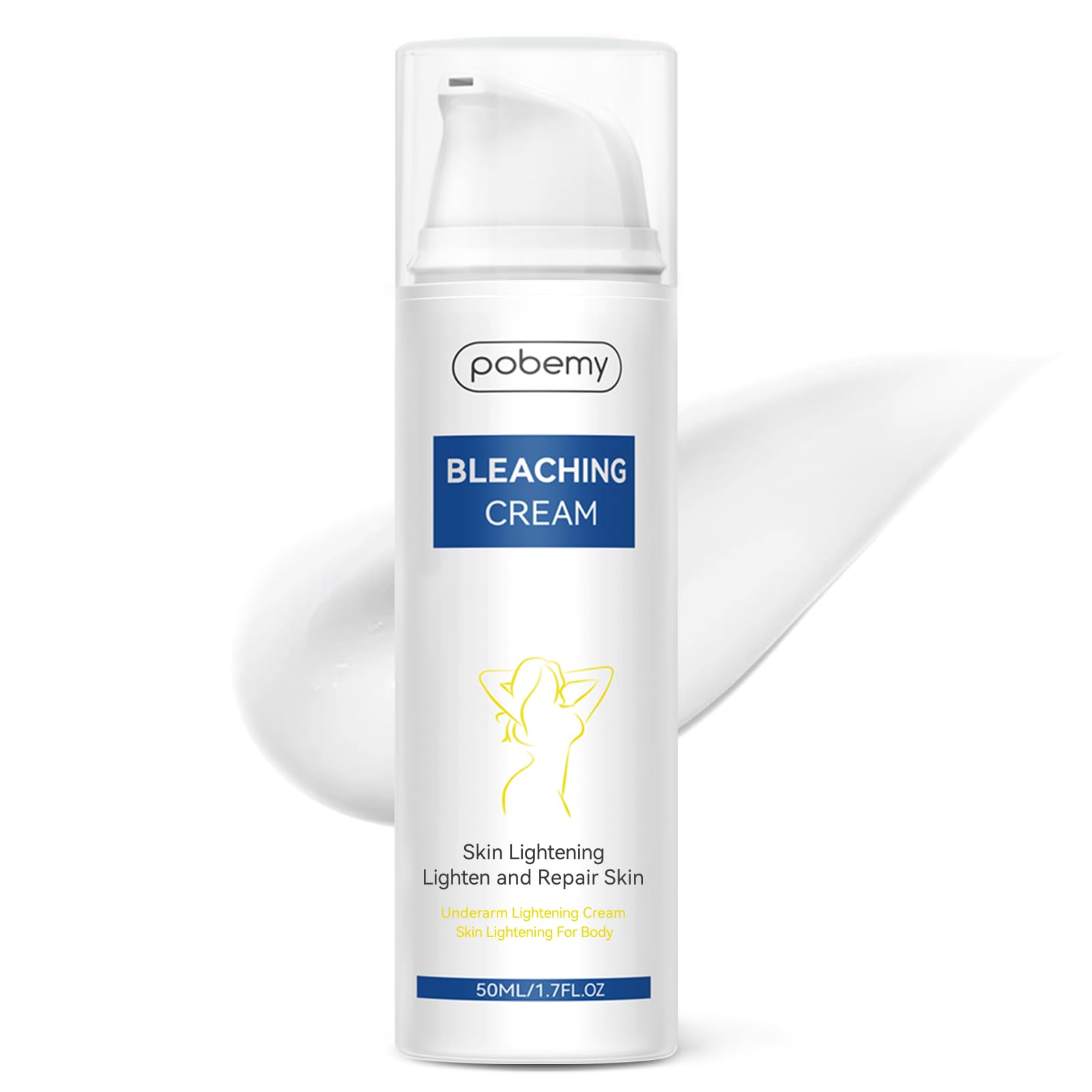 Skin Bleaching Cream, Dark Spot Remover for Face, Intimate Areas & Body, Vitamin C Lightening for Underarms, Knees, Elbows, Inner Thighs, Bikini Line – Sensitive Skin Lightening Cream- 1.7FL OZ