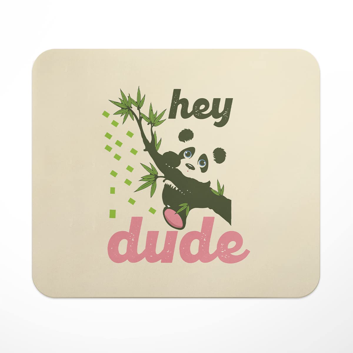 LASTWAVELASTWAVE Panda Mouse Pad Collection, Hey Dude, Graphic Printed Mousepad for Laptop, Computer, PC, Gaming, Travel | Panda Gift for Boyfriend, Girlfriend, Husband, Wife