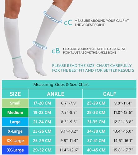 Image of Anti Embolism Medical Grade Knee High Compression Stockings, Plus Size 3XL Extra Wide Calf TED Hose Socks, for Post-Surgery Recovery, Swelling During Pregnancy, Home Care, Travel & Daily Walking