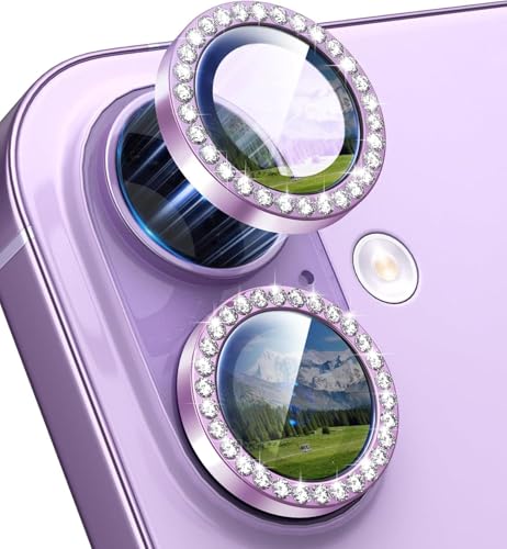 Image of Choiche for iPhone 17 Camera Lens Protector Bling, Individual Diamond Metal Ring with 9H Hardness, Scratch-Proof Camera Screen Protector, Stylish Accessories, Case Friendly (Purple Diamond)