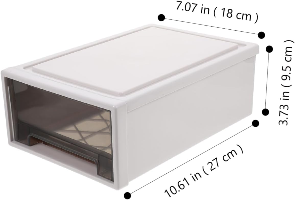 Zerodeko 2Pcs Plastic Drawer Storage Organizers Clothing Storage Bins with Transparent Window for Easy Access for Home Dormitory Hotel Use Tea Color