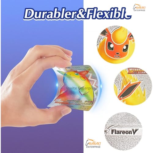 Image of MANAKI ENTERPRISE 55 Pcs Silver Foil Card Assorted Cards Tcg Deck Box - V Series Cards Vmax Gx Rare Golden Cards And Common-Rare Mystery Card(Silver) For Kids