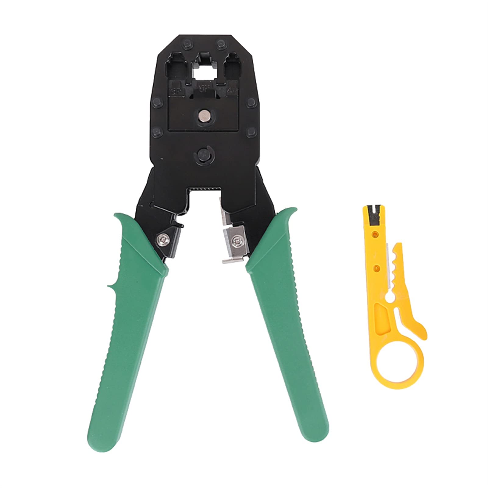 Pinza Crimpatrice, Pinza crimpatrice, Set di pinze di Rete, Kit di Riparazione di reti LAN Portatili, Combinazione di spelafili, pinze per Cavi di Rete a Tre funzioni, Strumenti Multifunzione