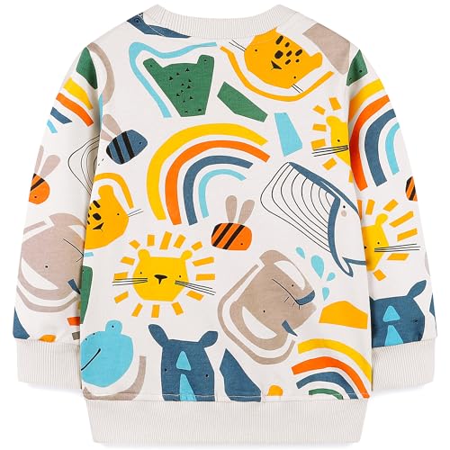 Image of AIWUHE Toddler Cotton Sweatshirt Boys Girls Pullover Long Sleeve Tops 2-6Y | Tops Blouse, Cotton T-Shirt, Fall Winter Clothes