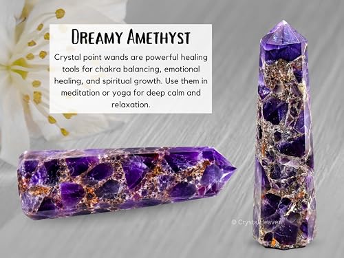 Image of Crystal Heaven Certified Dreamy Amethyst Crystal Tower Obelisk Point for Chakra, Healing and Balancing - AAA Grade Original Certified Gemstone Agate for Reiki Meditation Yoga Spiritual (2-3 Inches)