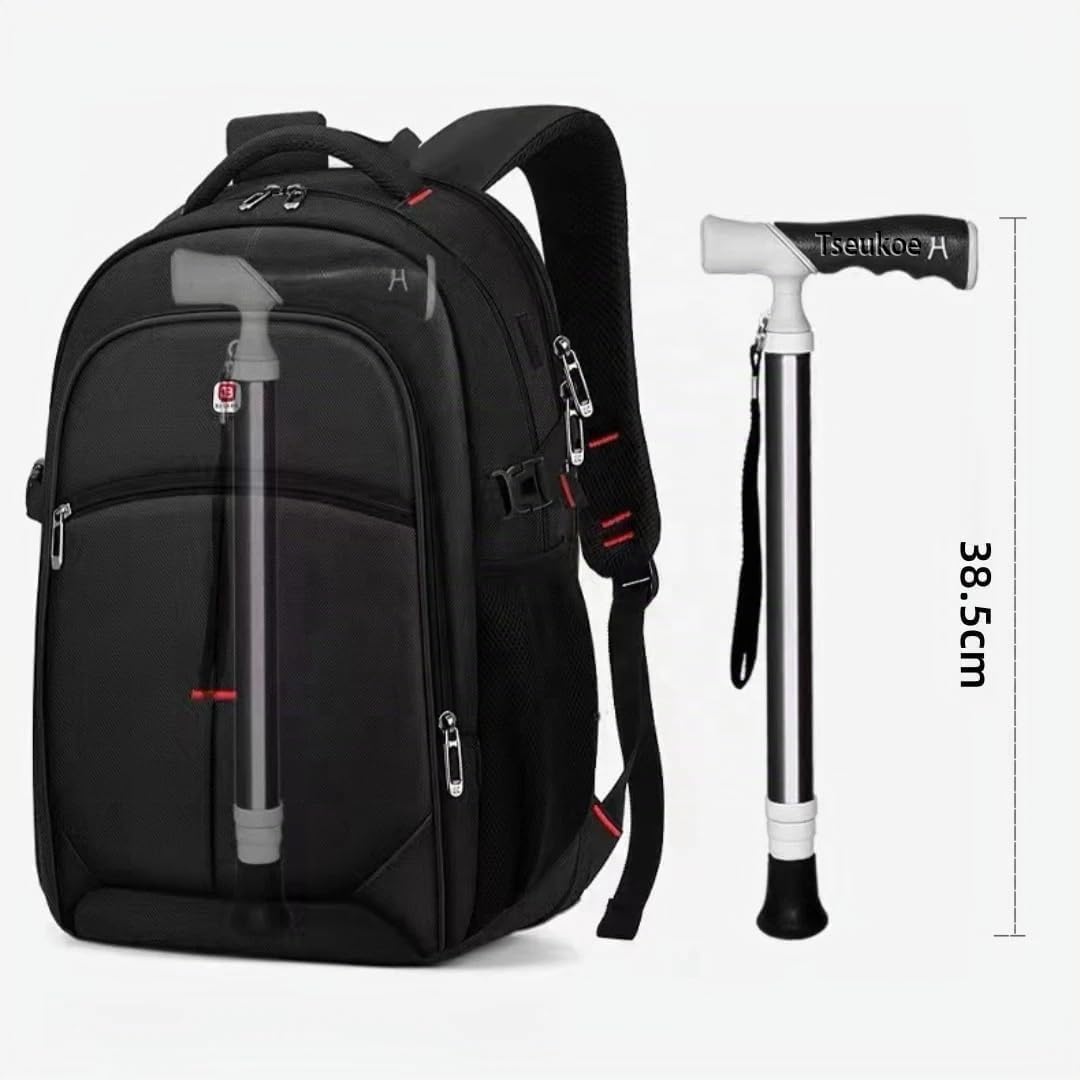 Bastones de Titanio Pegable Mango Giratorio de 96 cm para Estaturas de 1.65 a 1.85 cm | Bastón para Hombres y Mujeres | Garrote Extensible Negro y Blanco para Todas Las Edades