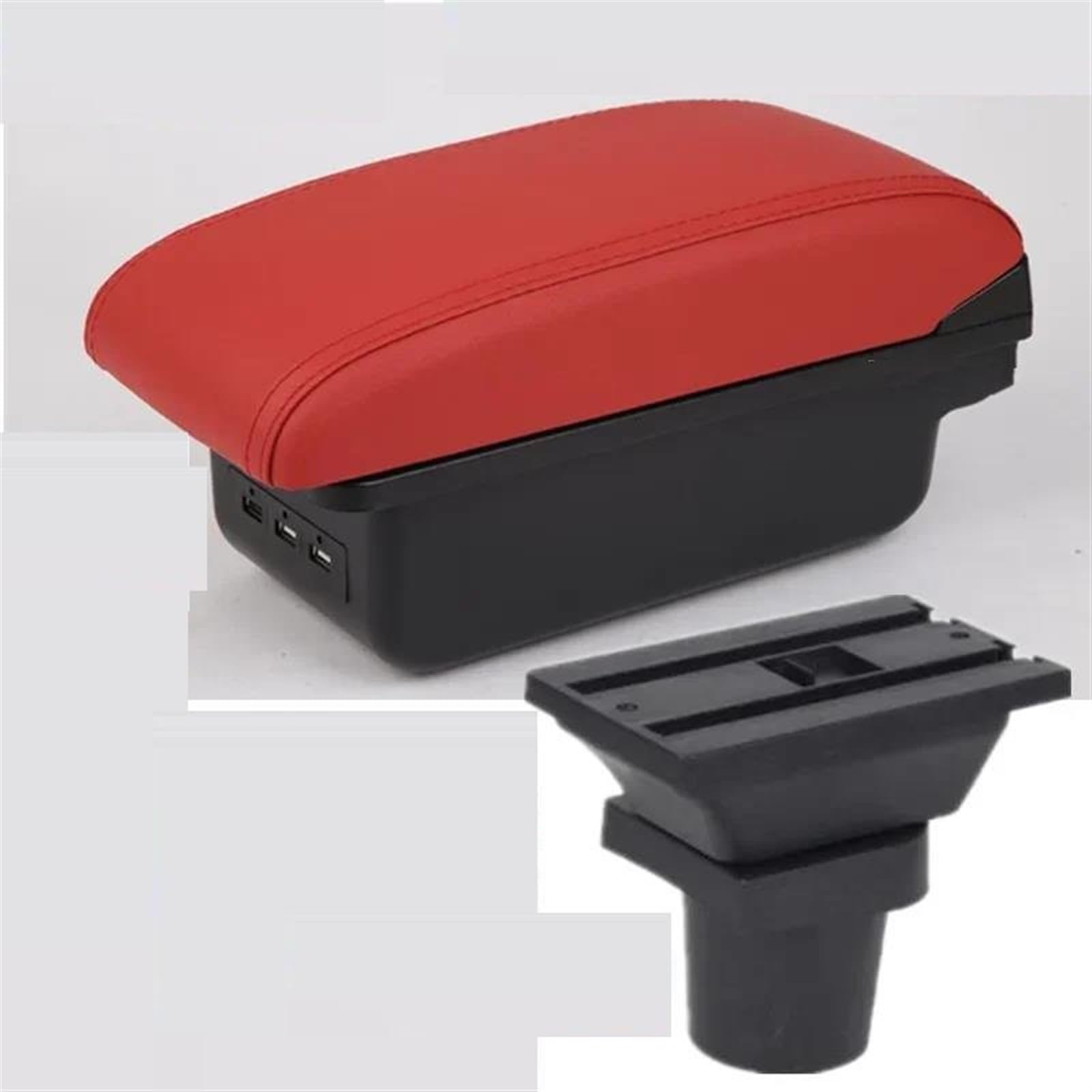 Noheeu B Red 3Usb Car Interior Parts Center Storage Box Armrest With Usb For Focus Mk1